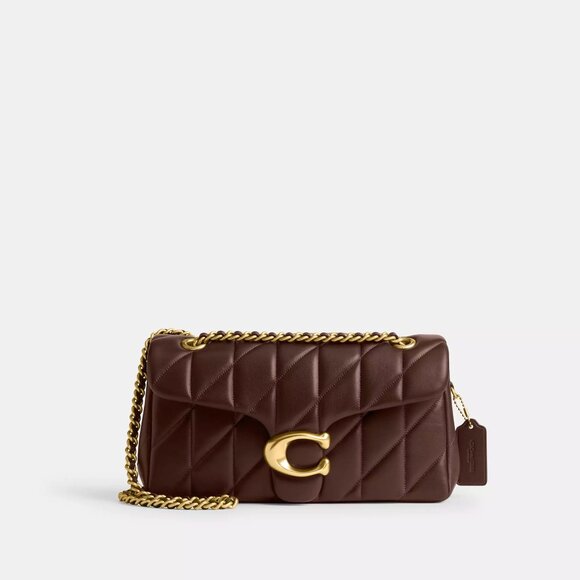 COACH Tabby Shoulder Bag 26 Quilted Maple Brown Napa Leather - Picture 1 of 11